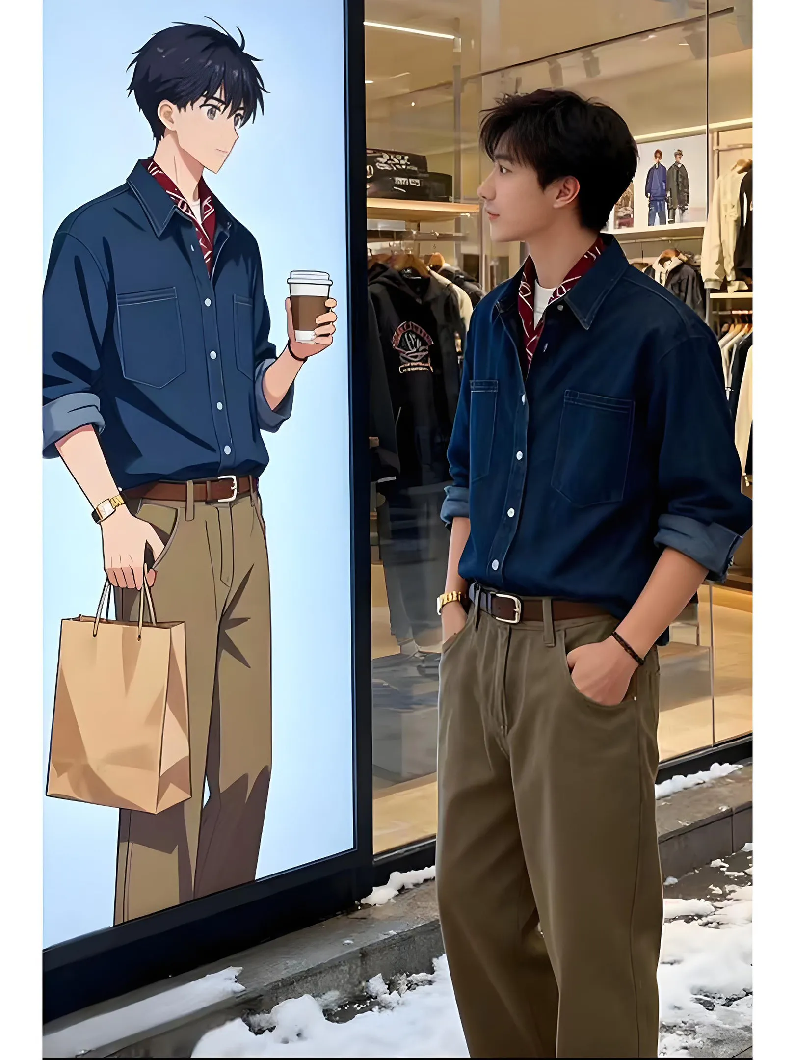 Loose Fit Long Sve Denim irt Men's Spring Autumn High End Feeling Cool Lazy Layering Outerwear Korean Sle Deep Blue
Loose Fit Long Sve Denim irt Men's Spring Autumn High End Feeling Cool Lazy Layering Outerwear Korean Sle Deep Blue