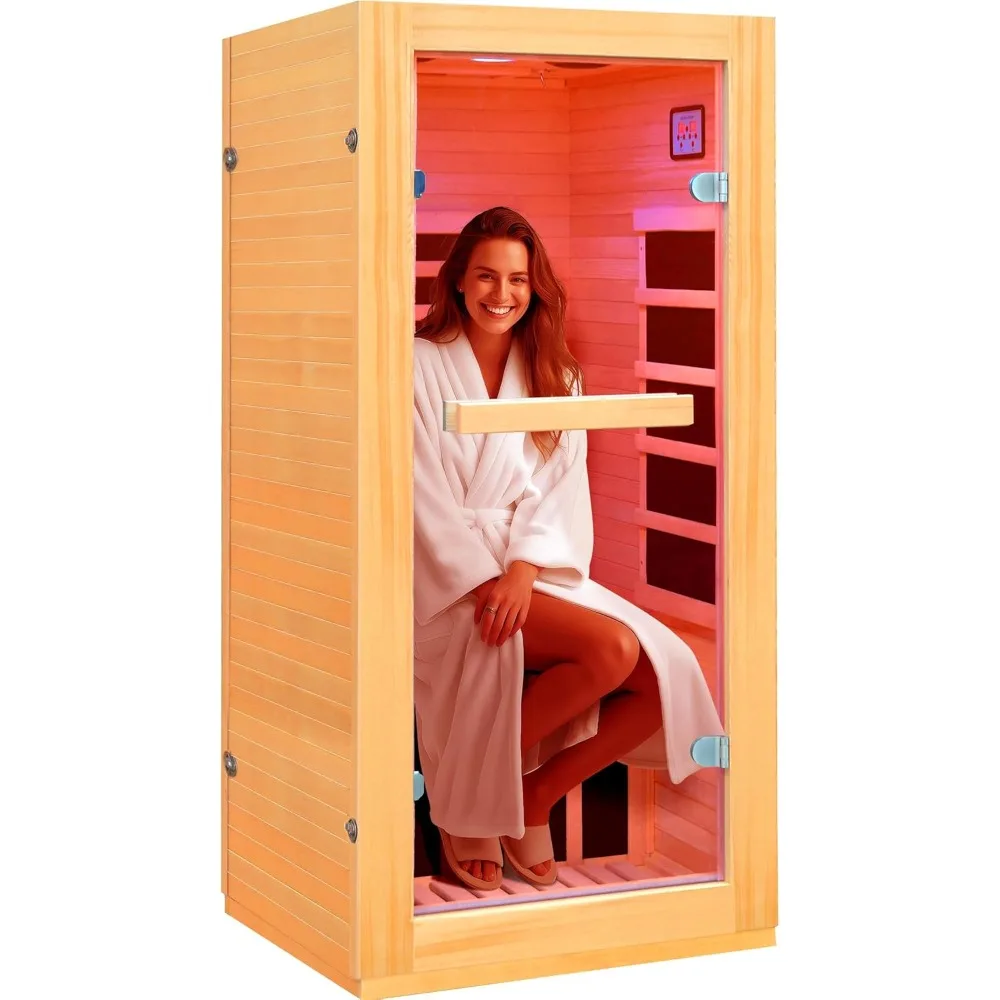 Indoor 1 Person Sauna 900W 110V with Red Light,Canadian Hemlock,Far Infrared Sauna Home Sauna Room
Indoor 1 Person Sauna 900W 110V with Red Light,Canadian Hemlock,Far Infrared Sauna Home Sauna Room