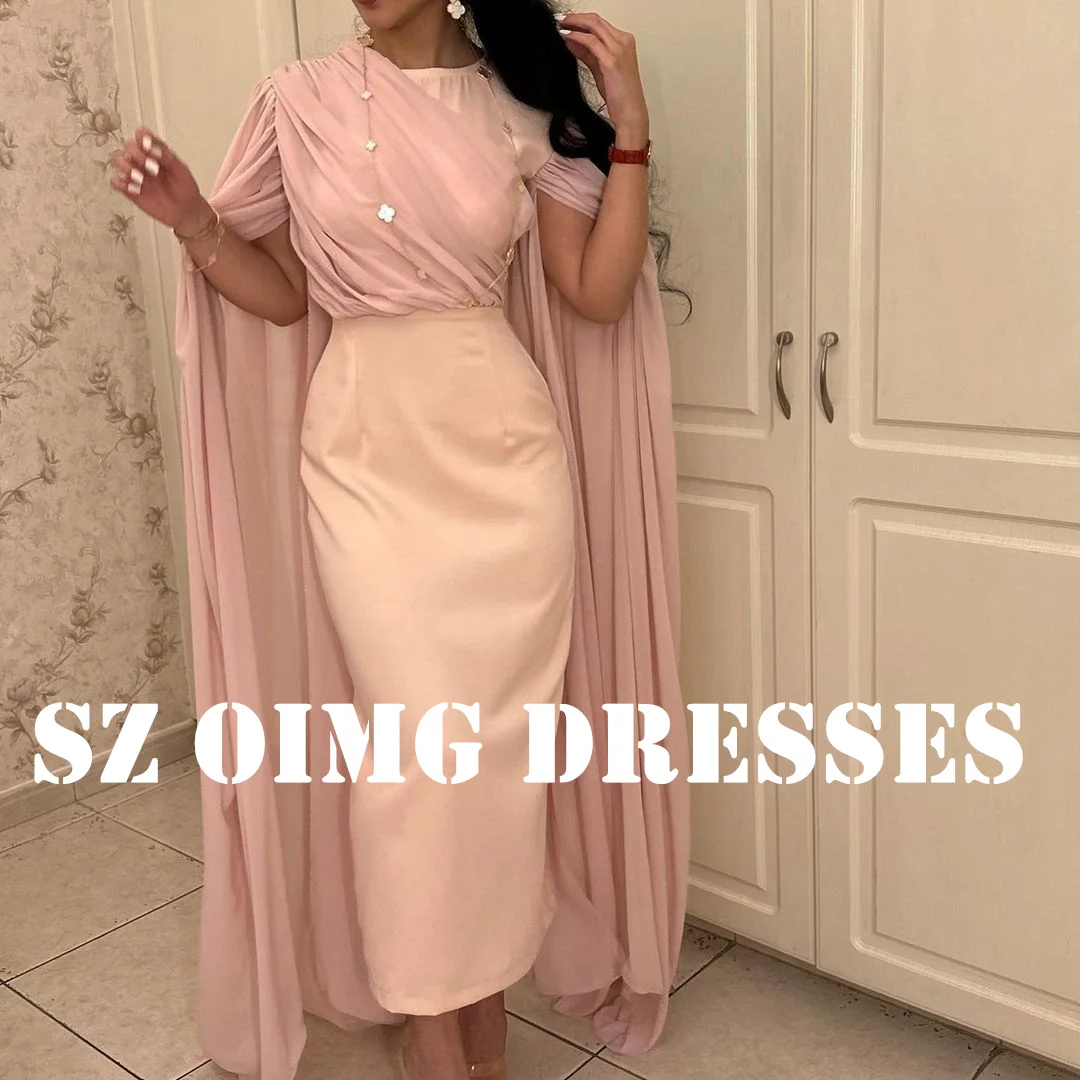 OIMG New Design Ankle Length Pleated Prom Dresses Pink Saudi Arabic Women High Neck Ruched Evening Gowns Formal Party Dress
OIMG New Design Ankle Length Pleated Prom Dresses Pink Saudi Arabic Women High Neck Ruched Evening Gowns Formal Party Dress