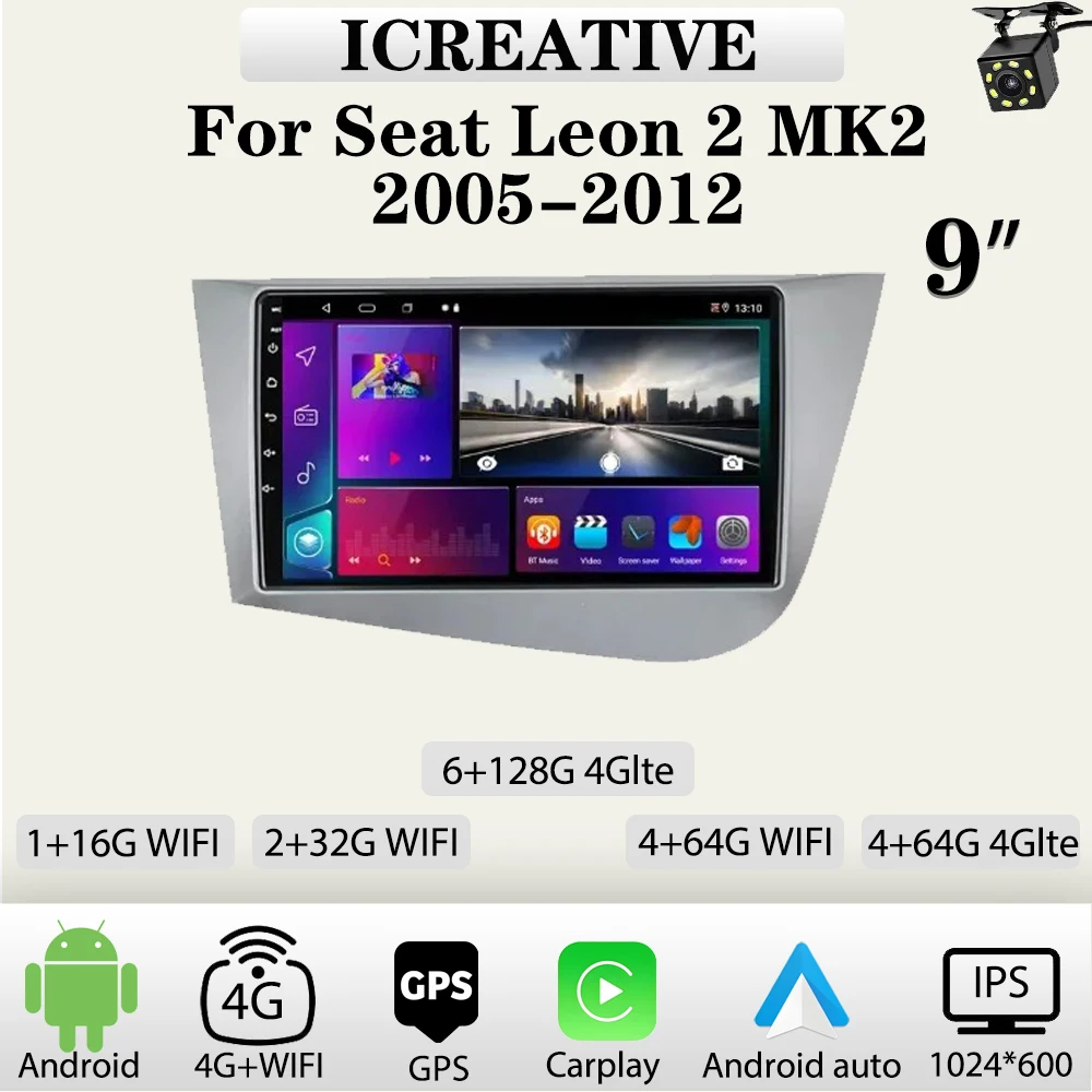 Android Car Radio for Seat Leon 2 MK2 2005-2012 Multimedia Carplay Vedio Player 9‘’ Screen Stereo Autoradio Head Unit Navigation
Android Car Radio for Seat Leon 2 MK2 2005-2012 Multimedia Carplay Vedio Player 9‘’ Screen Stereo Autoradio Head Unit Navigation