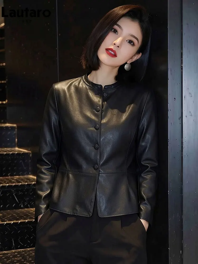 New Lautaro Collection 2026 Spring Autumn Short Black Fitted Soft Pu Leather Jacket Women Elegant Chic Luxury Designer Clothes
New Lautaro Collection 2026 Spring Autumn Short Black Fitted Soft Pu Leather Jacket Women Elegant Chic Luxury Designer Clothes
