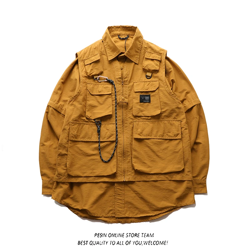 Detachable Multifunctional Outdoor Windproof Waterproof Workwear Long Sleeve Shirt Men's Jacket Japan Vintage Trench Vest Sets
Detachable Multifunctional Outdoor Windproof Waterproof Workwear Long Sleeve Shirt Men's Jacket Japan Vintage Trench Vest Sets
