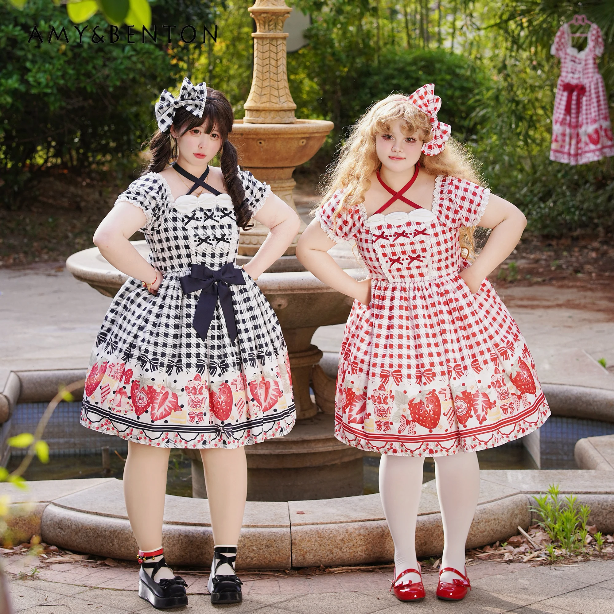 Original Plaid Strawberry Lolita Vintage Idyllic Style Princess Dress Oversized Sweet Bubble Sleeve High Waist Plaid Mini Dress
Original Plaid Strawberry Lolita Vintage Idyllic Style Princess Dress Oversized Sweet Bubble Sleeve High Waist Plaid Mini Dress