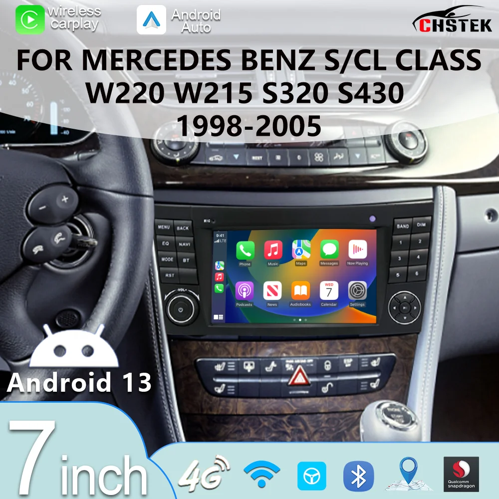 CHSTEK Wireless CarPlay Android 13 For Mercedes Benz E-Class W211 E200 E220 E240 E280 7" 4G Multimedia GPS BT Navigation Stereo
CHSTEK Wireless CarPlay Android 13 For Mercedes Benz E-Class W211 E200 E220 E240 E280 7" 4G Multimedia GPS BT Navigation Stereo