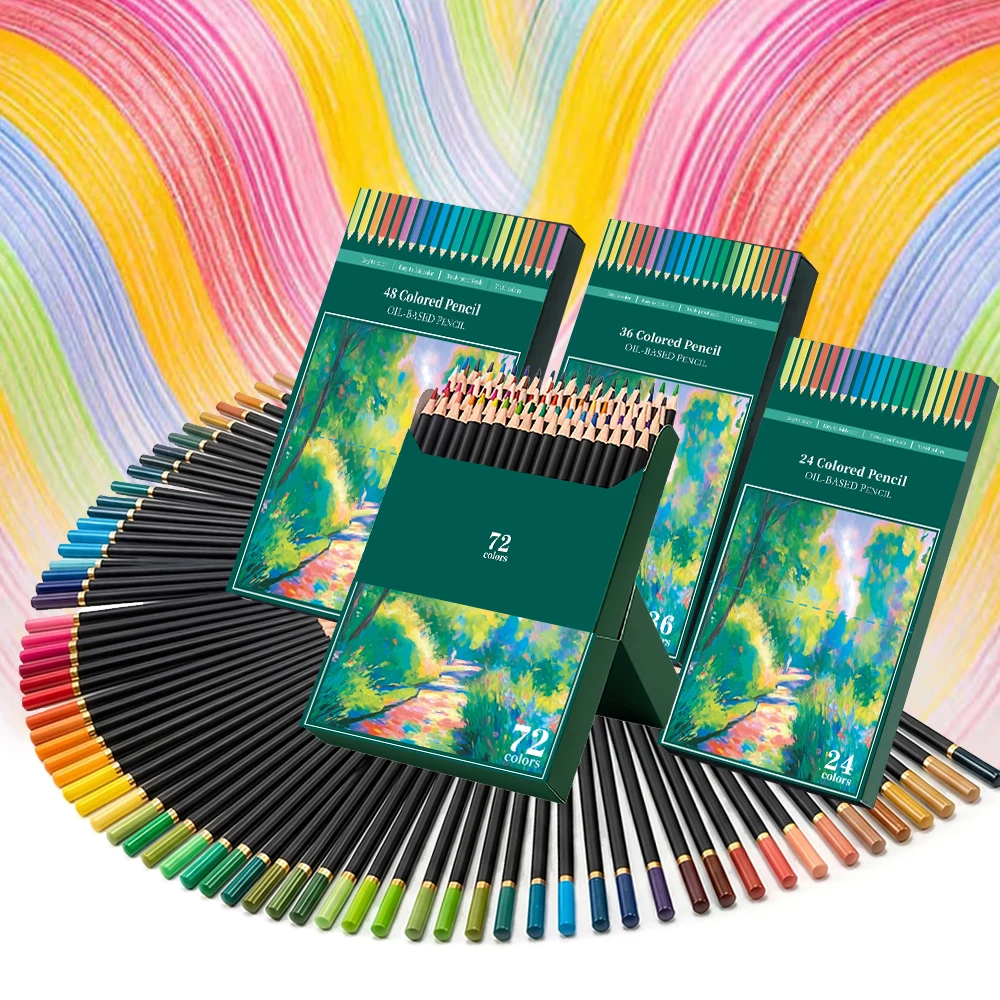 24/36/48/72 Colors Oil-Based Colored Pencils Set For Adults, Soft Core Smooth Blending Drawing Pencils For Art Sketching, Coloring Books, Doodling
24/36/48/72 Colors Oil-Based Colored Pencils Set For Adults, Soft Core Smooth Blending Drawing Pencils For Art Sketching, Coloring Books, Doodling