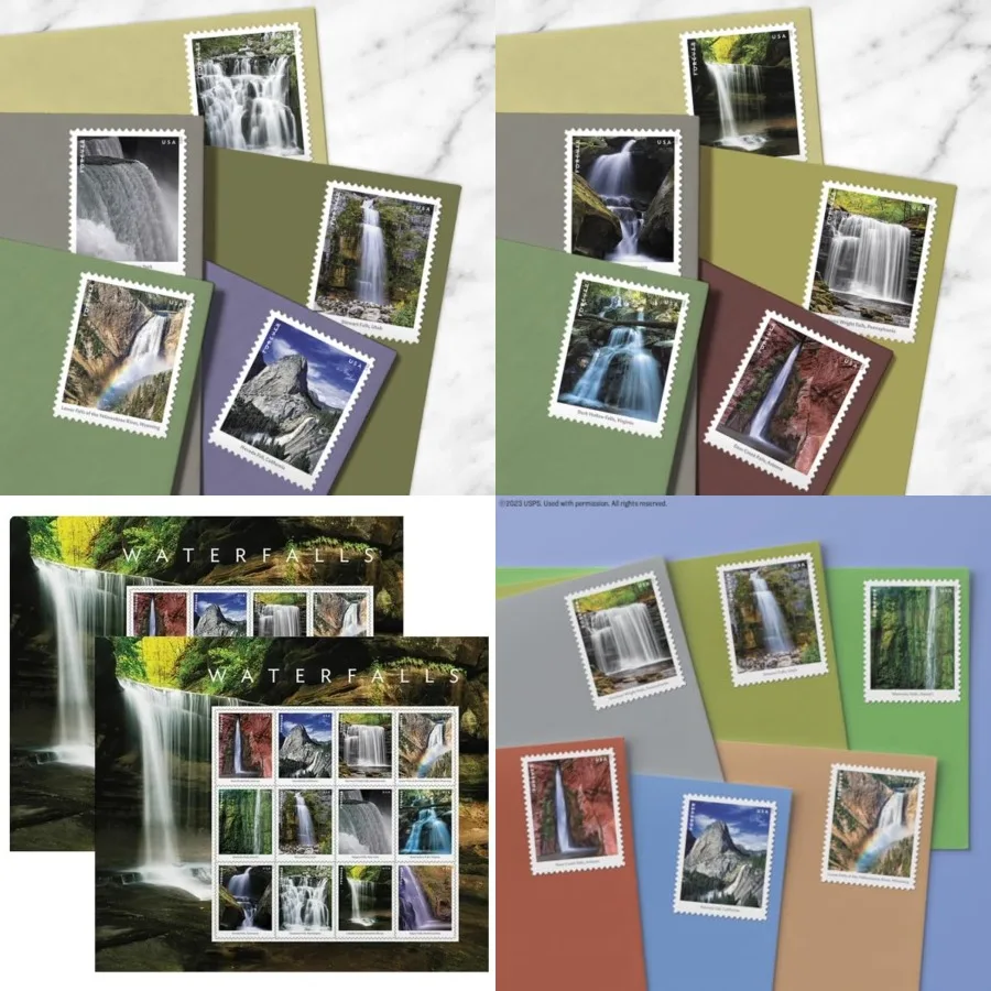 Waterfalls 2 Sheets of Forever Postage US Postal First Class Nature Rock River Park Party Announcement Celebration Anniversary
Waterfalls 2 Sheets of Forever Postage US Postal First Class Nature Rock River Park Party Announcement Celebration Anniversary