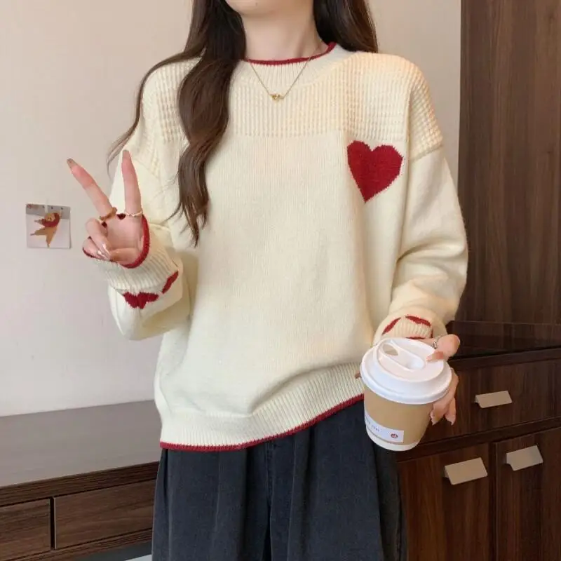 Свитер трикотажа женский размера плюс осень-зима новая мода универсальный элегантный вязаный свитер с длинными рукавами в форме сердца свободный утягивающий свитер
Свитер трикотажа женский размера плюс осень-зима новая мода универсальный элегантный вязаный свитер с длинными рукавами в форме сердца свободный утягивающий свитер