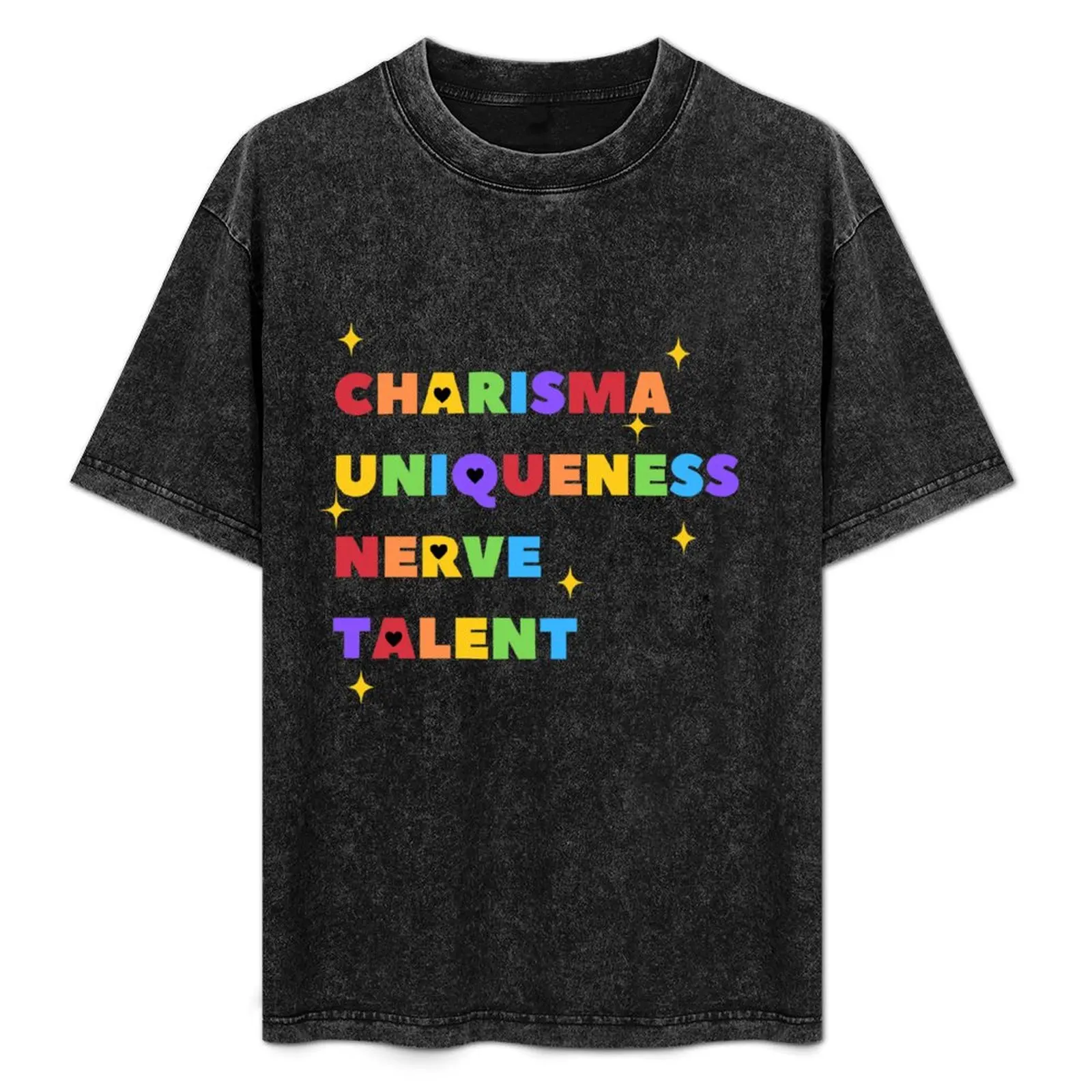 Charisma, uniqueness, nerve and talent - Rainbow heart T-Shirt Outdoor Work Short Sleeve Top
Charisma, uniqueness, nerve and talent - Rainbow heart T-Shirt Outdoor Work Short Sleeve Top