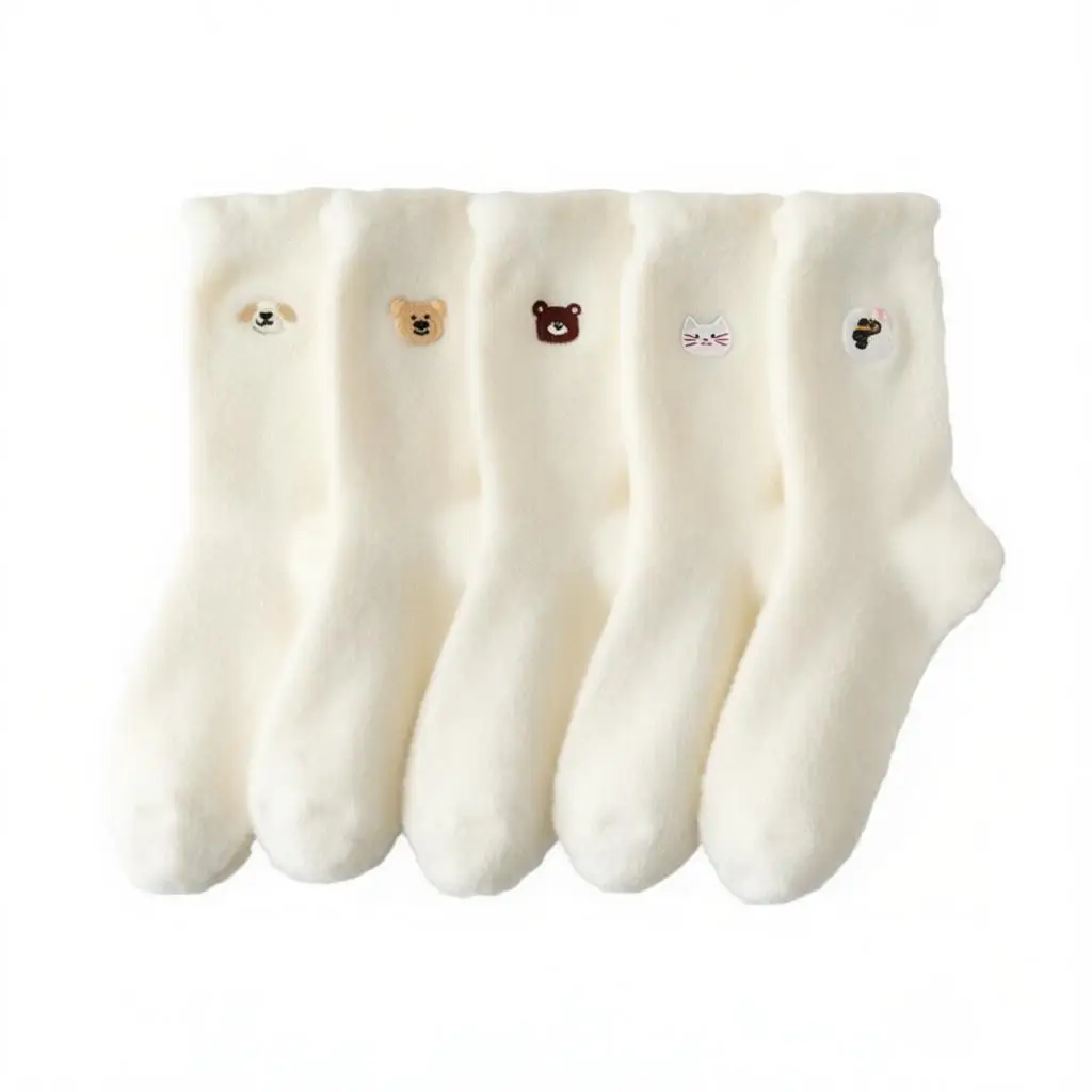 5 pairs of autumn winter women's pure white warm plush thick socks middle tube cute simple comfortable socks for winter
5 pairs of autumn winter women's pure white warm plush thick socks middle tube cute simple comfortable socks for winter