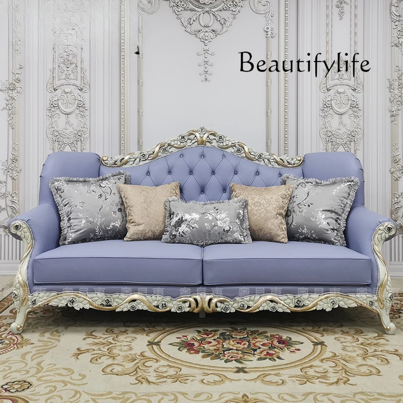 French high-end fabric sofa single and double three-person European classical luxury living room sofa combination
French high-end fabric sofa single and double three-person European classical luxury living room sofa combination