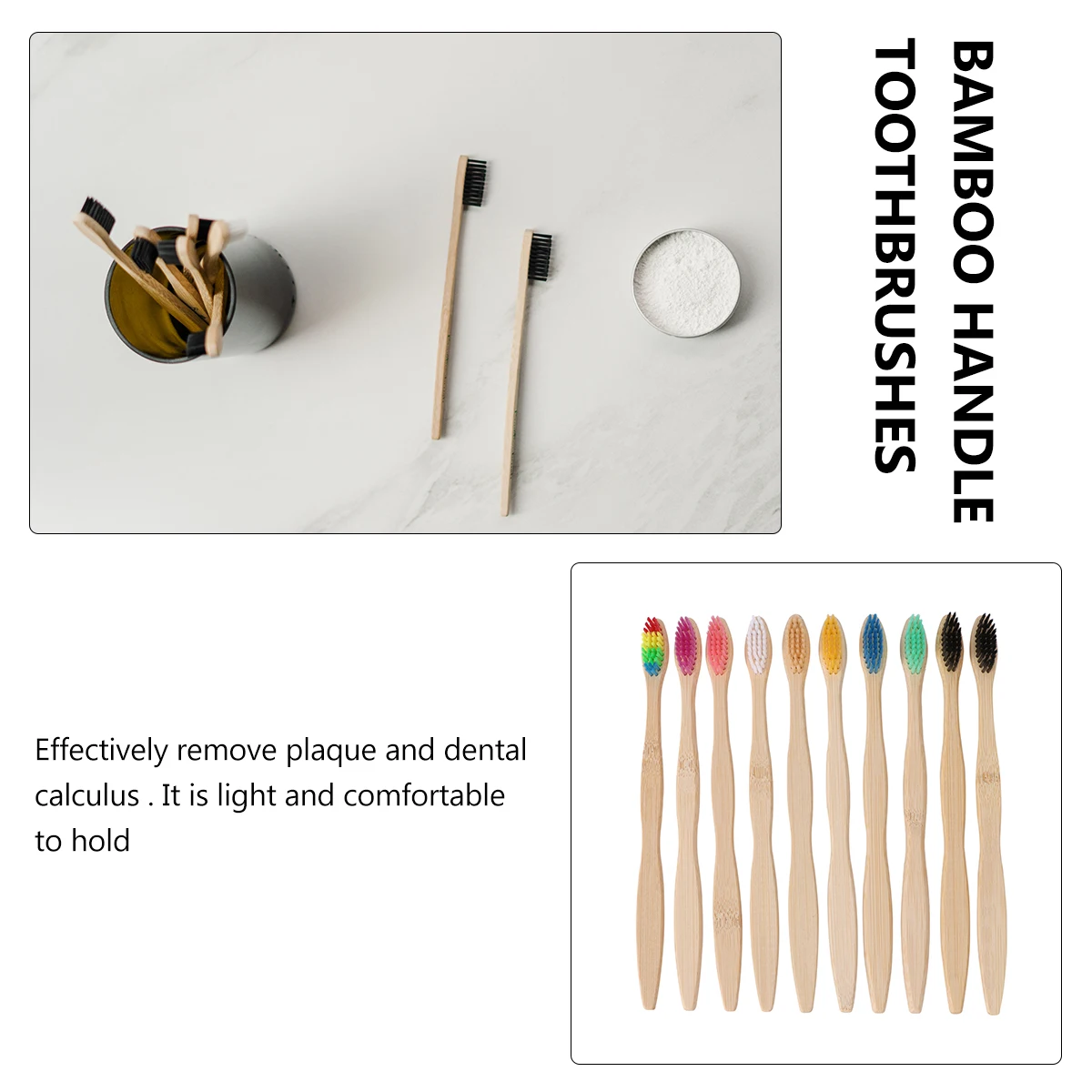10 Pcs Bamboo Toothbrush Set for Adults Made Aldult Home Use Eco-friendly Convenient Family
10 Pcs Bamboo Toothbrush Set for Adults Made Aldult Home Use Eco-friendly Convenient Family