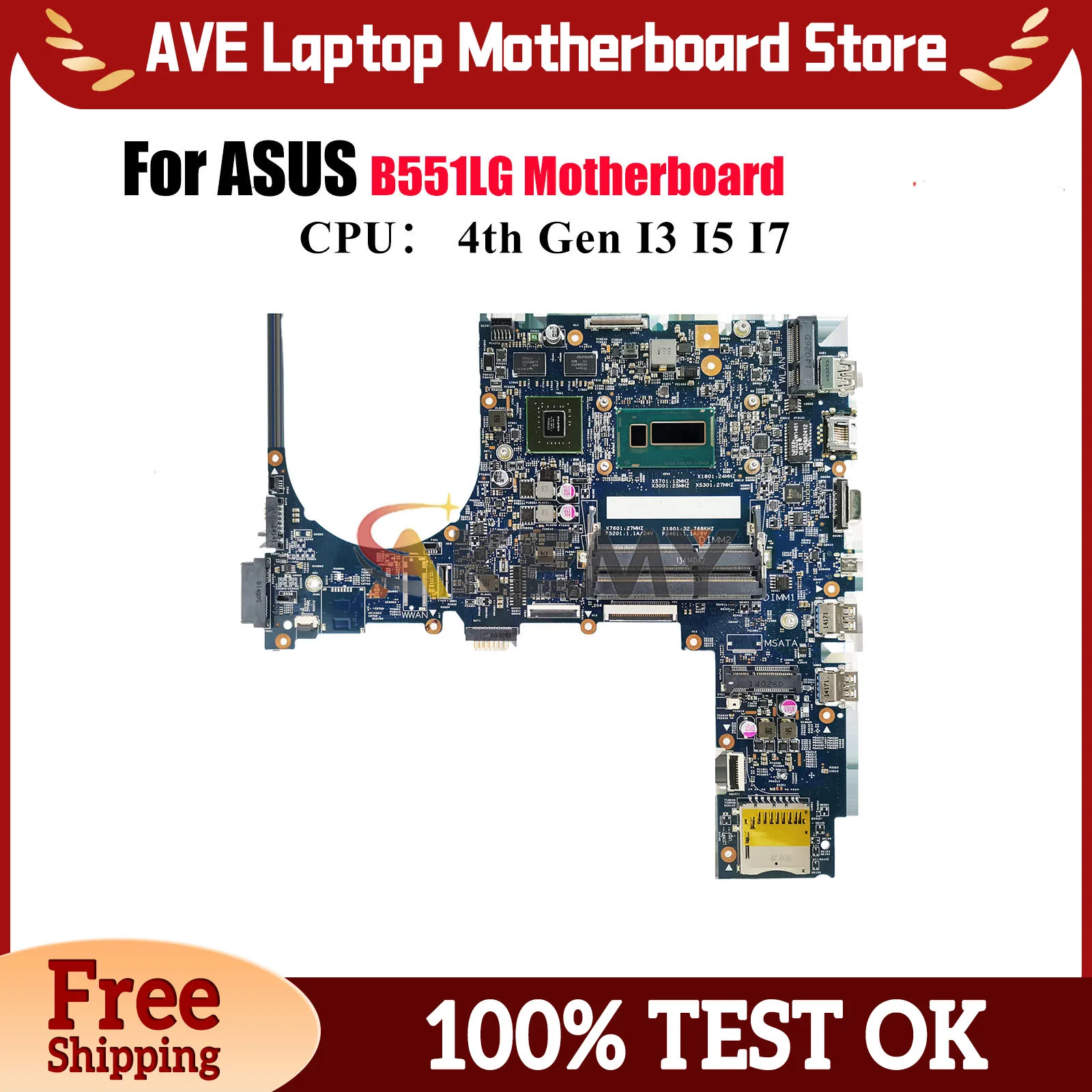 B551LG Laptop Motherboard For ASUS ExpertBook B551L B551LG Notebook Mainboard With I3 I5 I7 CPU 100% tests OK fast shipping stk
B551LG Laptop Motherboard For ASUS ExpertBook B551L B551LG Notebook Mainboard With I3 I5 I7 CPU 100% tests OK fast shipping stk