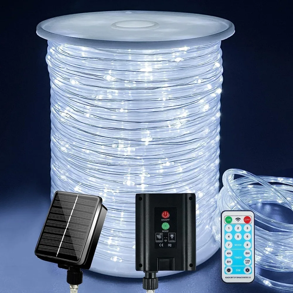 196ft 600 LED Outdoor Waterproof Rope Lights Remote - 60m Solar Powered String Lights Timer Garden Deck Patio Pool Yard Decor
196ft 600 LED Outdoor Waterproof Rope Lights Remote - 60m Solar Powered String Lights Timer Garden Deck Patio Pool Yard Decor