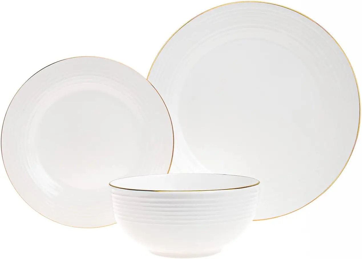 Dinnerware Set Plate Bowl Saba Gold- Service of 6
Dinnerware Set Plate Bowl Saba Gold- Service of 6