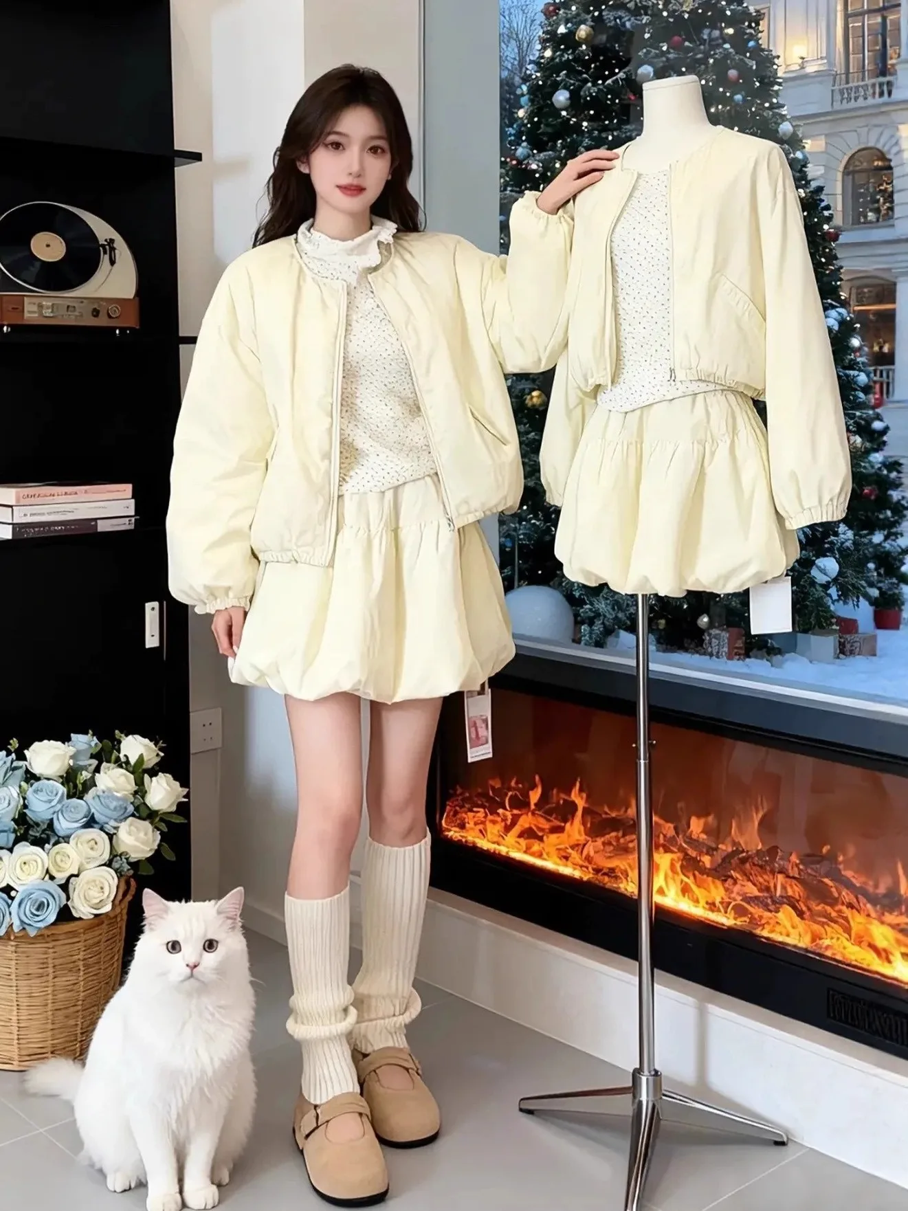 plus Size Winter Faion Set for Women Thermal Cotton Blend Long Sve round Ne High Waist Skirt Casual Sle Tee Pieces
plus Size Winter Faion Set for Women Thermal Cotton Blend Long Sve round Ne High Waist Skirt Casual Sle Tee Pieces
