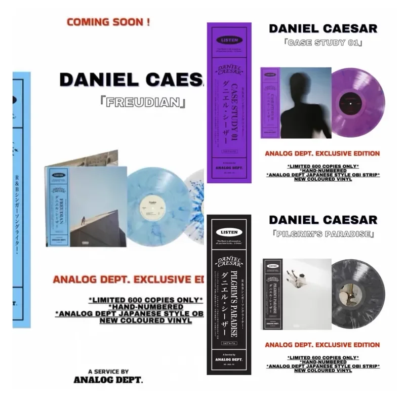 Limited Edition of 600 Bands and Numbers for Daniel Caesar Three Vinyl Records 4LP
Limited Edition of 600 Bands and Numbers for Daniel Caesar Three Vinyl Records 4LP