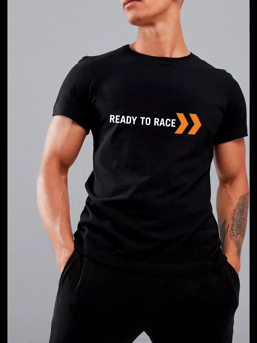TM "READY TO RACE" Slogan Print Black T-Shirt 100% Cotton Men's Casual Short Sleeve Tee for Motorcycle Racing Fans
TM "READY TO RACE" Slogan Print Black T-Shirt 100% Cotton Men's Casual Short Sleeve Tee for Motorcycle Racing Fans