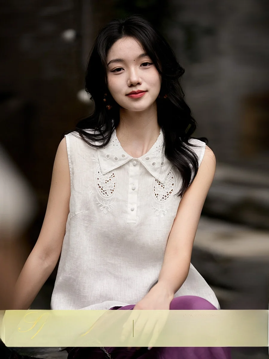 Ele Hollow out Embroidered Linen Svel Top Women's Vest Breathable Comfortable Summer Faion Casual Office Sle
Ele Hollow out Embroidered Linen Svel Top Women's Vest Breathable Comfortable Summer Faion Casual Office Sle