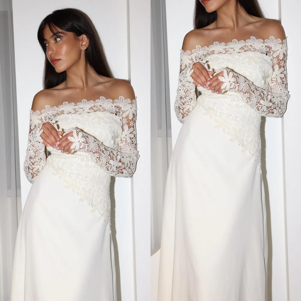 Customized Simple Jersey Lace Pleat A-line Boat Neck Long Dresses Bespoke Occasion Modern Style Sparkle
Customized Simple Jersey Lace Pleat A-line Boat Neck Long Dresses Bespoke Occasion Modern Style Sparkle