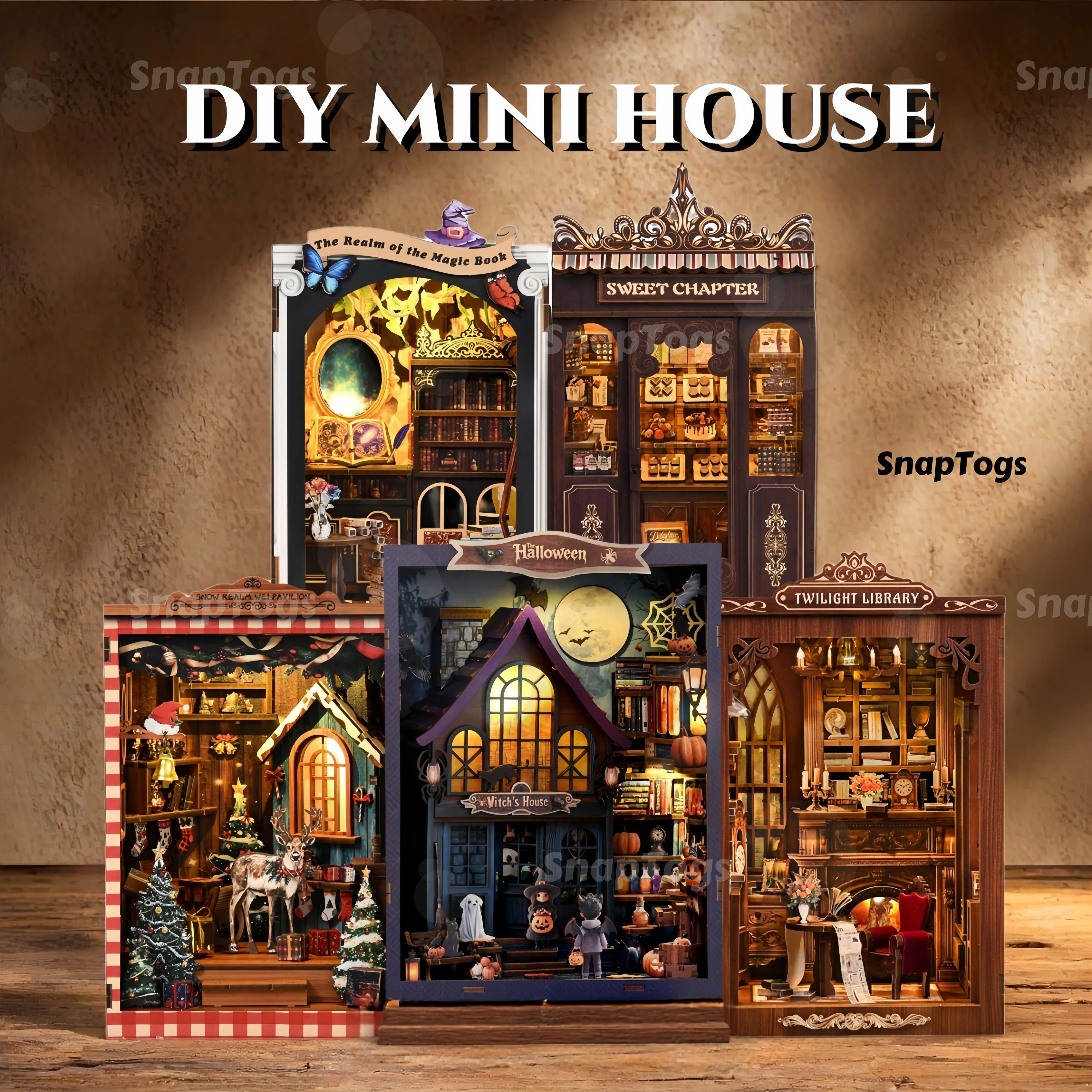 SnapTogs Enchanting DIY Miniature House Vintage Doll House & Tiny House Craft Kits 3D Wooden Puzzle Set for Book Nook & Roombox
SnapTogs Enchanting DIY Miniature House Vintage Doll House & Tiny House Craft Kits 3D Wooden Puzzle Set for Book Nook & Roombox