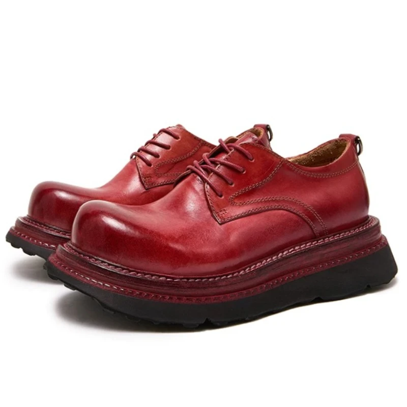 British Retro Horsehide Casual Shoes Men's Burgundy Water Washed Handmade Derby Shoes High-end Horse Skin Goodyear Leather Shoes
British Retro Horsehide Casual Shoes Men's Burgundy Water Washed Handmade Derby Shoes High-end Horse Skin Goodyear Leather Shoes