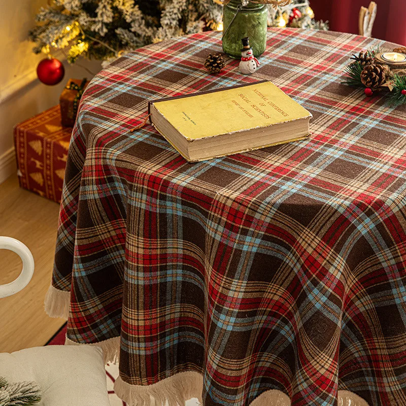 Christmas Plaid Round Tassel Tablecloth American Party Table Mat Atmosphere Decorative Tablecover Dining Coffee Dresser Home Mat
Christmas Plaid Round Tassel Tablecloth American Party Table Mat Atmosphere Decorative Tablecover Dining Coffee Dresser Home Mat