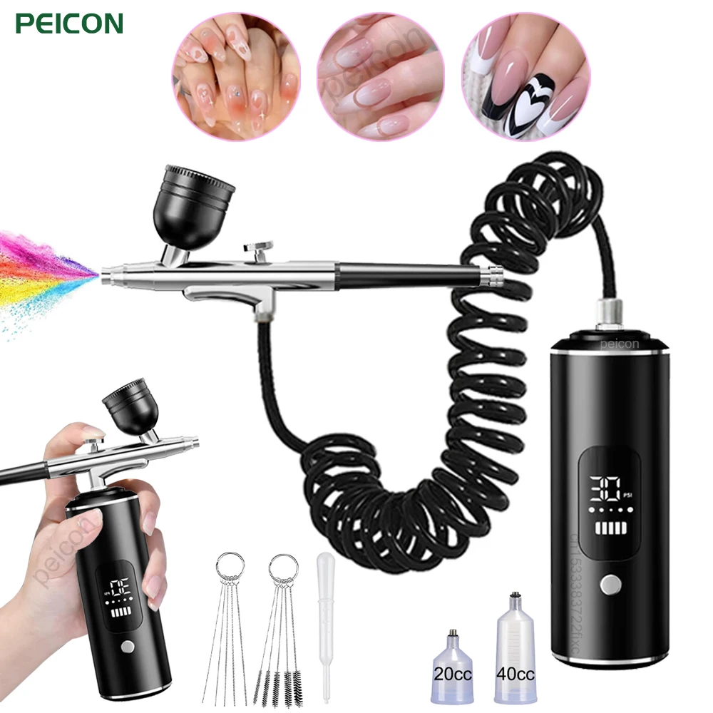 Airbrush Nail Art with Compressor Rechargeable Portable Airbrush Painting Kit for Nail Art Painting Craft Handheld Spray Gun
Airbrush Nail Art with Compressor Rechargeable Portable Airbrush Painting Kit for Nail Art Painting Craft Handheld Spray Gun