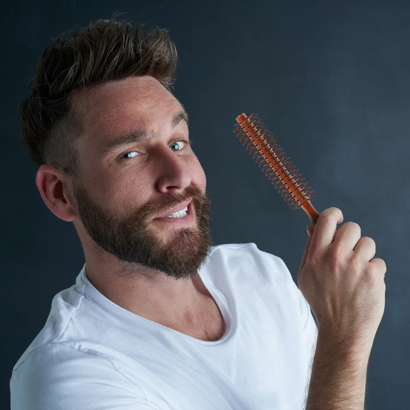 Small Round Wooden Hairbrush Styling Blow Drying Mens Quiff Roller Curl Bristle
Small Round Wooden Hairbrush Styling Blow Drying Mens Quiff Roller Curl Bristle