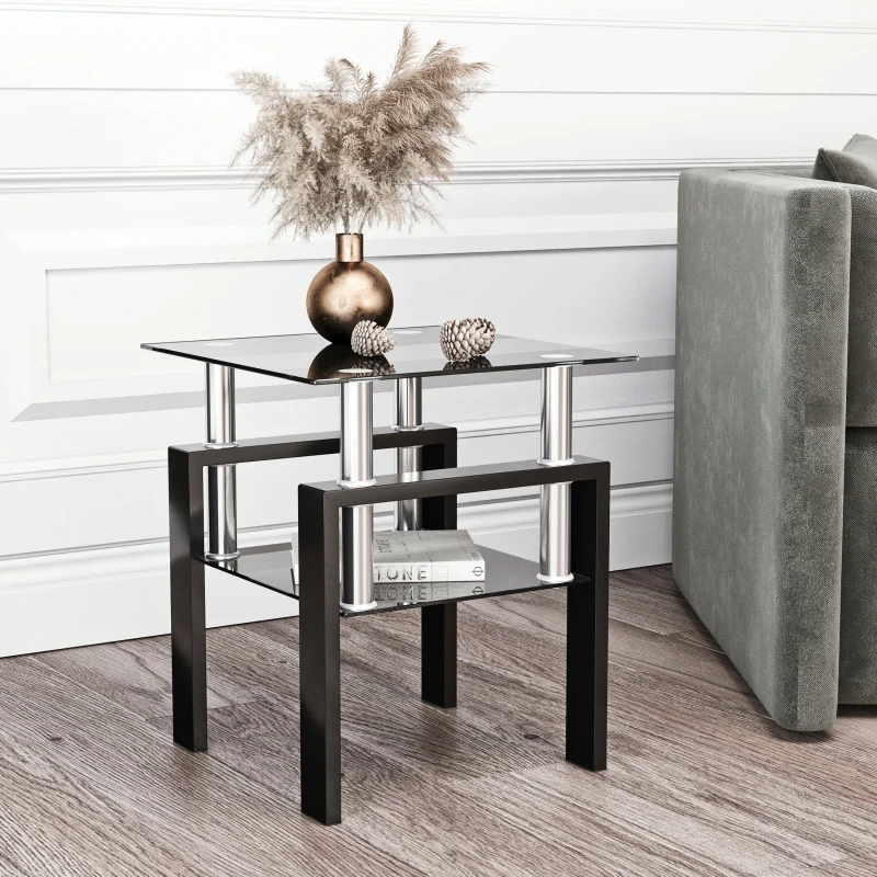 1-Piece Modern Tempered Glass Tea Coffee End Table Square Table For Living Room Black
1-Piece Modern Tempered Glass Tea Coffee End Table Square Table For Living Room Black