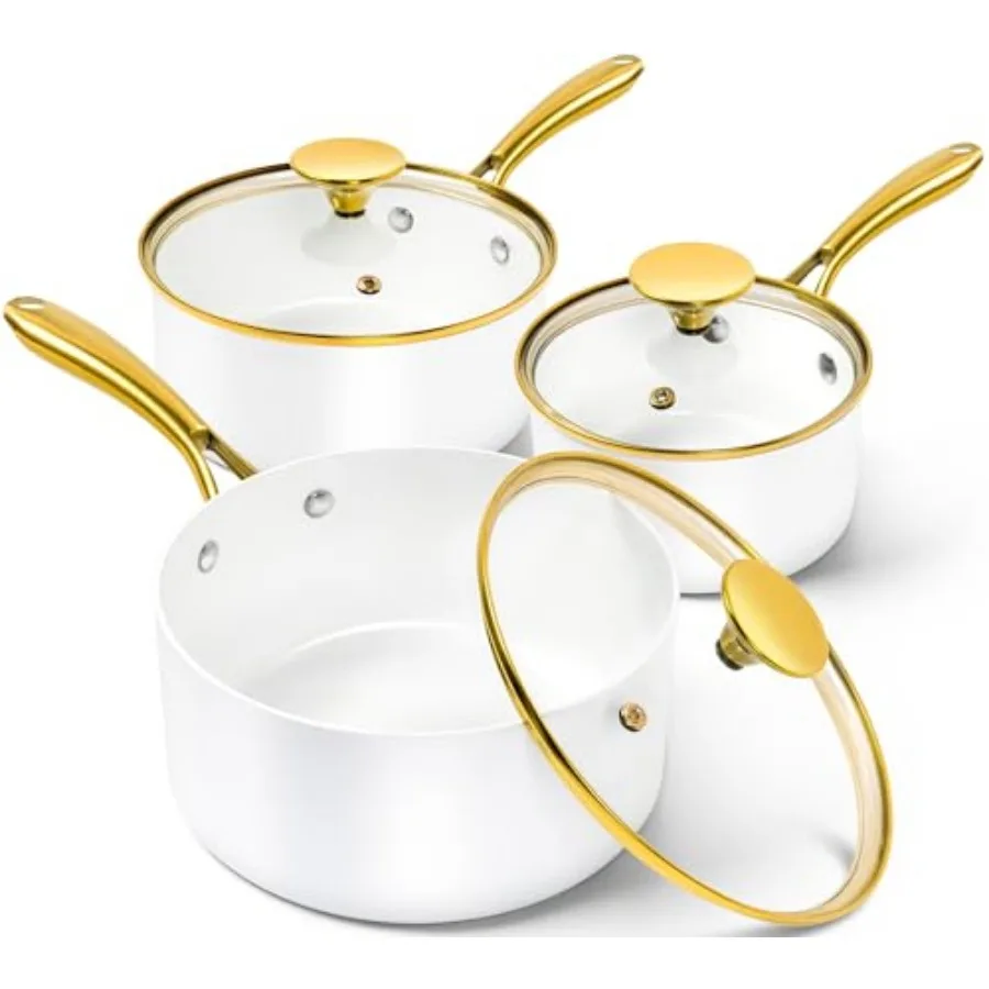 Sauce Pan with Lid Nonstick Ceramic Saucepan Set-1Qt and 2Qt and 3Qt Small Pots with Ergonomic Handle Sauce Pans Sets Oven Safe
Sauce Pan with Lid Nonstick Ceramic Saucepan Set-1Qt and 2Qt and 3Qt Small Pots with Ergonomic Handle Sauce Pans Sets Oven Safe