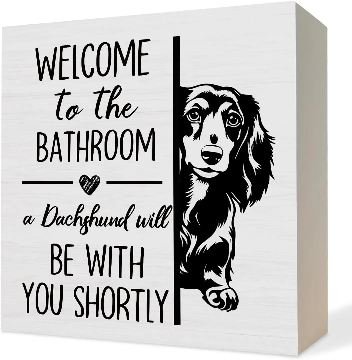 Dachshund Bathroom Wooden Box Sign, Weiner Dog Decor for Toilet Restroom Desk Shelf, 5x5 Inch
Dachshund Bathroom Wooden Box Sign, Weiner Dog Decor for Toilet Restroom Desk Shelf, 5x5 Inch