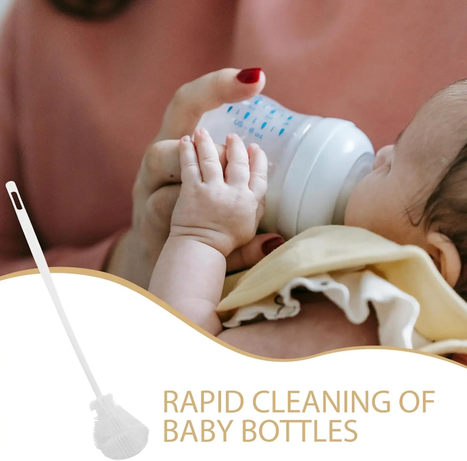 Thoroughly Clean Baby Bottles with Silicone Brush Dish Brush Wand for Kitchen
Thoroughly Clean Baby Bottles with Silicone Brush Dish Brush Wand for Kitchen
