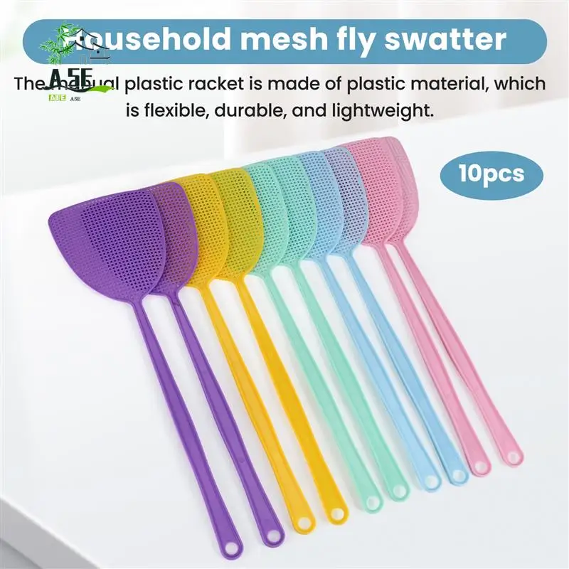 A05E-Fly Swatter, 10 упаковок, пластиковая мухобойка с длинной ручкой, ручная борьба с вредителями для мух и комаров, многоцветная, случайная
A05E-Fly Swatter, 10 упаковок, пластиковая мухобойка с длинной ручкой, ручная борьба с вредителями для мух и комаров, многоцветная, случайная