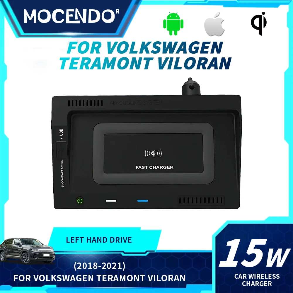 15W Fast Wireless Car Charger for VW Teramont 2018-2021 Mobile Phone Charging Plate Accessory
15W Fast Wireless Car Charger for VW Teramont 2018-2021 Mobile Phone Charging Plate Accessory