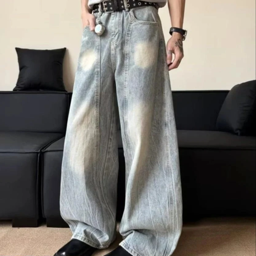 Light Blue Washed Man Pants Denim Vintage Loose Fit Dropped Crotch Casual Relaxed Men s Jeans Soft Texture
Light Blue Washed Man Pants Denim Vintage Loose Fit Dropped Crotch Casual Relaxed Men s Jeans Soft Texture