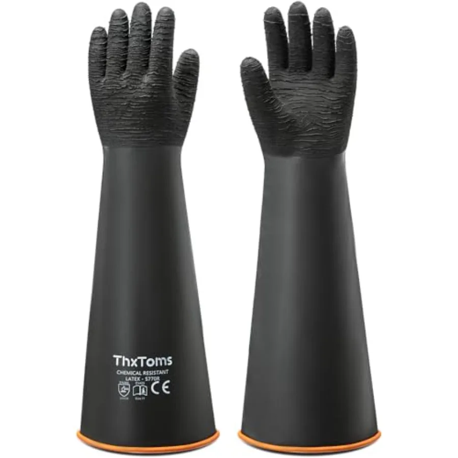 Heavy Duty Rubber Gloves, Industrial Chemical Resistant Gloves Waterproof Reusable Protective Work Gloves for Cleaning, Dishwas
Heavy Duty Rubber Gloves, Industrial Chemical Resistant Gloves Waterproof Reusable Protective Work Gloves for Cleaning, Dishwas