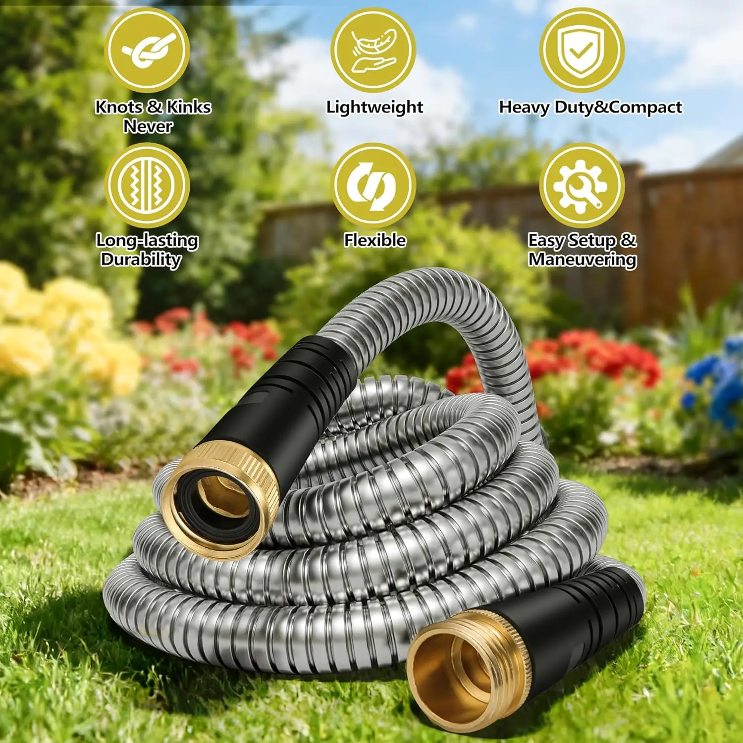 150 foot stainless steel garden hose - newly upgraded metal water pipe in 2026- flexible water pipe
150 foot stainless steel garden hose - newly upgraded metal water pipe in 2026- flexible water pipe