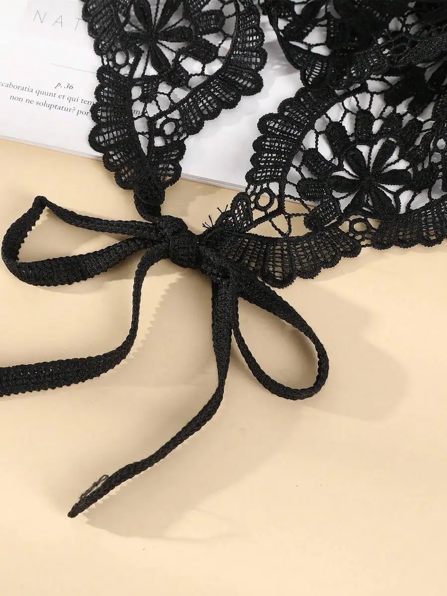 Black Lace Floral Triangular Hair Band With Bow For Women Summer Beach Casual Accessory
Black Lace Floral Triangular Hair Band With Bow For Women Summer Beach Casual Accessory