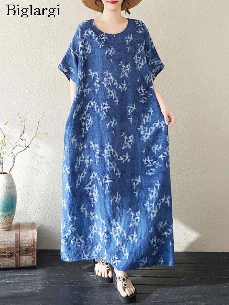 Oversized Summer Floral Print Dress Women Pleated Loose Fashion Ruffle Ladies Long Dresses Short Sleeve Woman A-Line Dress
Oversized Summer Floral Print Dress Women Pleated Loose Fashion Ruffle Ladies Long Dresses Short Sleeve Woman A-Line Dress