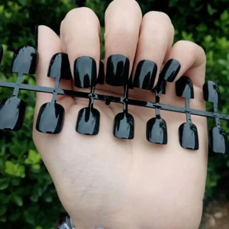 24PCS Short Square Black Solid Full Cover Full Cover Fake Nail Set Cheap Nails Summer Nails Delicate Nail
24PCS Short Square Black Solid Full Cover Full Cover Fake Nail Set Cheap Nails Summer Nails Delicate Nail