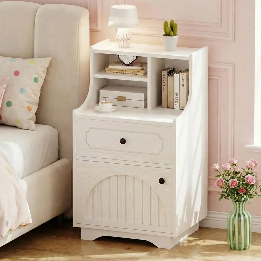 Wood With Drawers, Farmhouse Modern Nightstand With Shelf And Barn Door, Side Table, Versatile Storage For Bedroom, Living Room
Wood With Drawers, Farmhouse Modern Nightstand With Shelf And Barn Door, Side Table, Versatile Storage For Bedroom, Living Room