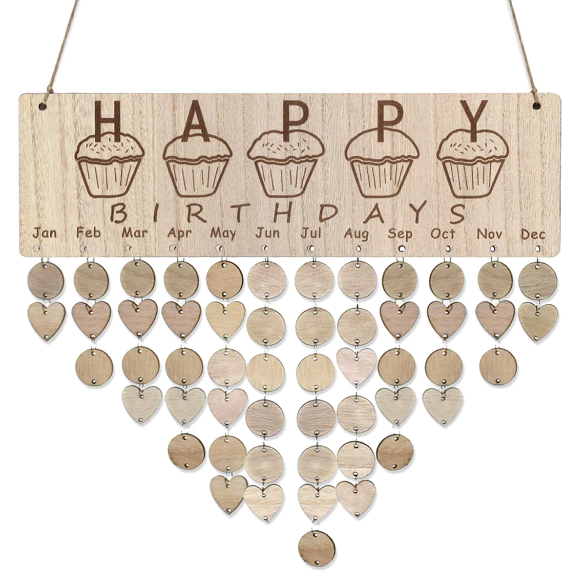 Wooden Calendar Wood Grain Sign Wall Decor Birthday Reminder Family Board Wafer Discs Easy Assemble Great Gift Idea
Wooden Calendar Wood Grain Sign Wall Decor Birthday Reminder Family Board Wafer Discs Easy Assemble Great Gift Idea