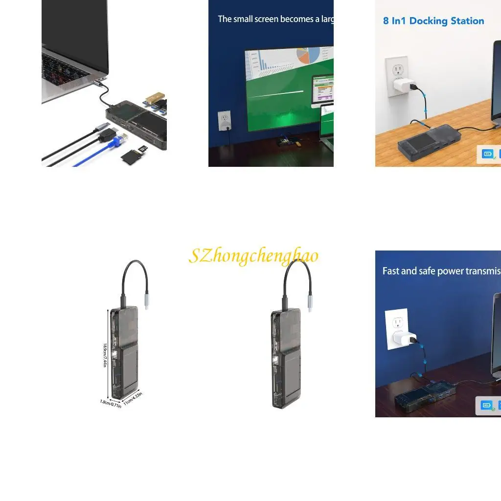 USB C Docking Station 4K HDTV 100WPD Charging Gigabit Ethernet USB3.0 Port LCD Display for Computer Accessories 601D
USB C Docking Station 4K HDTV 100WPD Charging Gigabit Ethernet USB3.0 Port LCD Display for Computer Accessories 601D