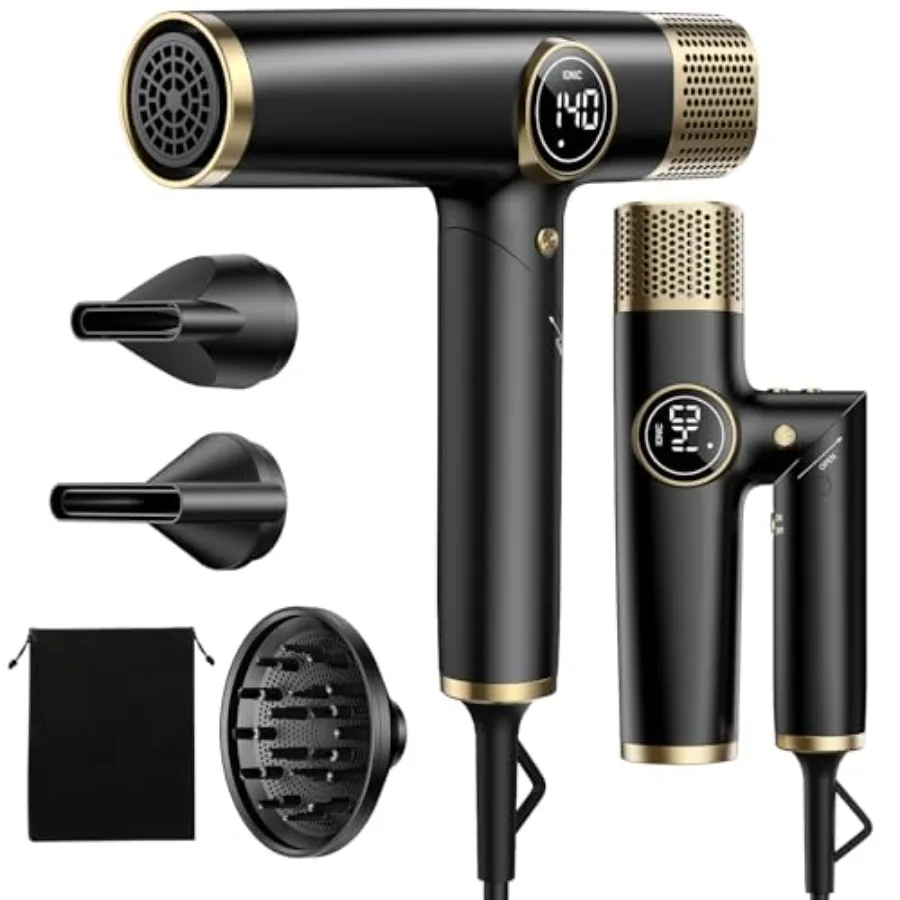 Dual Voltage Travel Hair Dryer 1900W with Diffuser for Fast Drying Lightweight Ionic Blow Dryer No Heat Damage Global Use 110V-
Dual Voltage Travel Hair Dryer 1900W with Diffuser for Fast Drying Lightweight Ionic Blow Dryer No Heat Damage Global Use 110V-