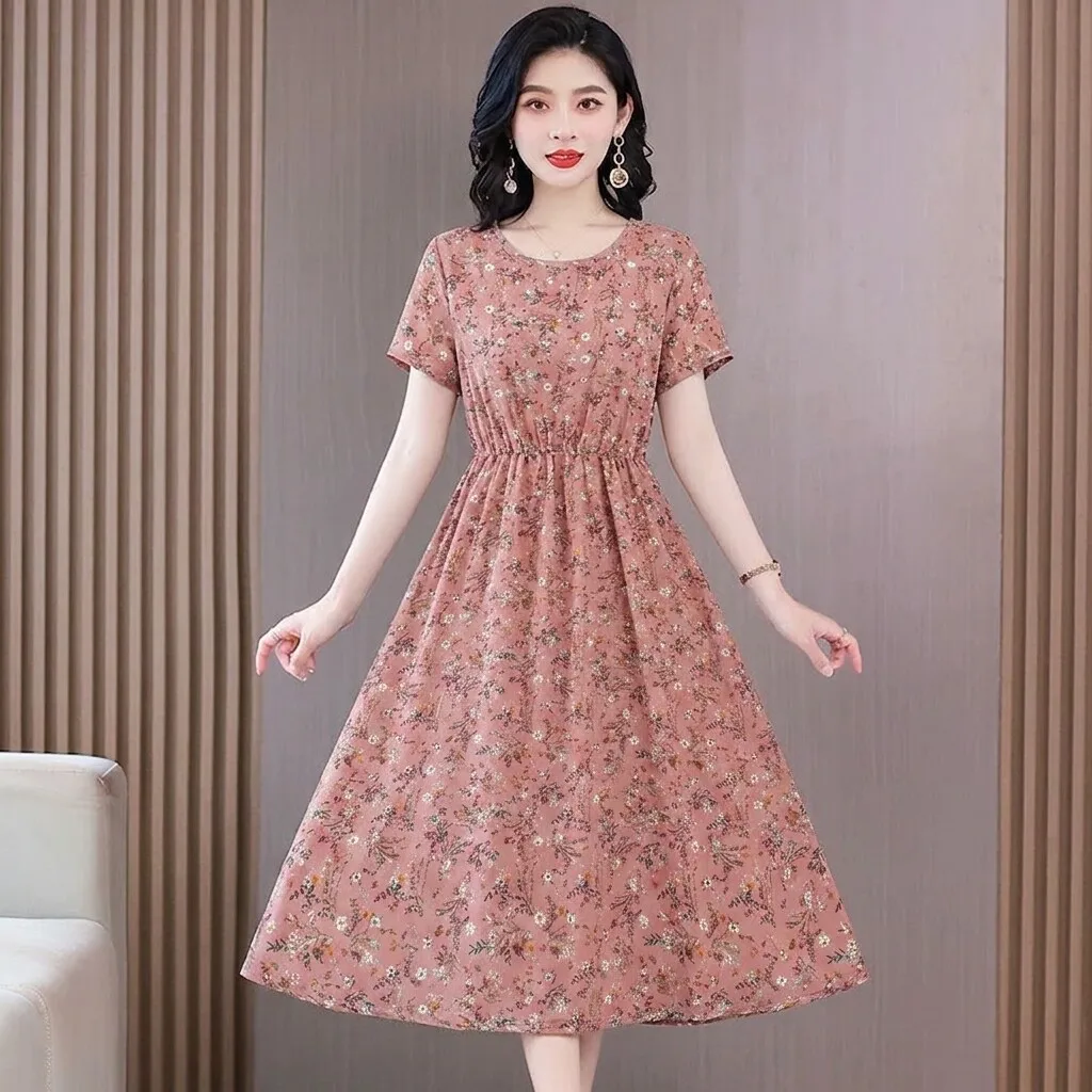 New 2026 Floral Print Short Sleeve Women's Dress Slimming Waist Elegant Style plus Size Mommy Clothes Casual Comfortable Dress
New 2026 Floral Print Short Sleeve Women's Dress Slimming Waist Elegant Style plus Size Mommy Clothes Casual Comfortable Dress