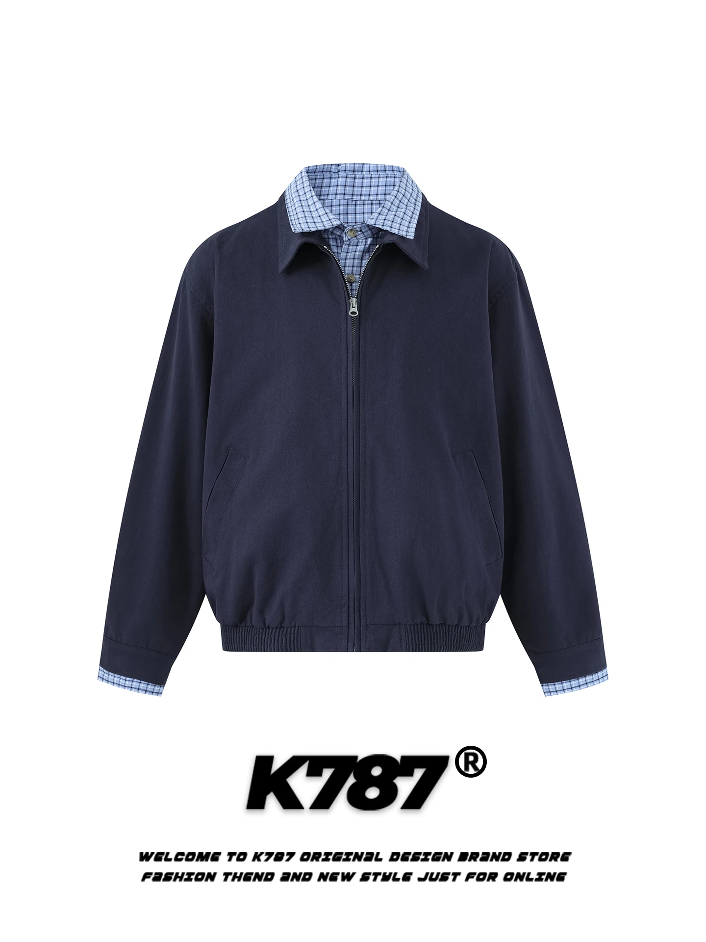 K787 American Retro Plaid Jaet Loose Casual Zipper Coat Men's Women's Spring Faion Outerwear Youth ular Spring Cotton
K787 American Retro Plaid Jaet Loose Casual Zipper Coat Men's Women's Spring Faion Outerwear Youth ular Spring Cotton