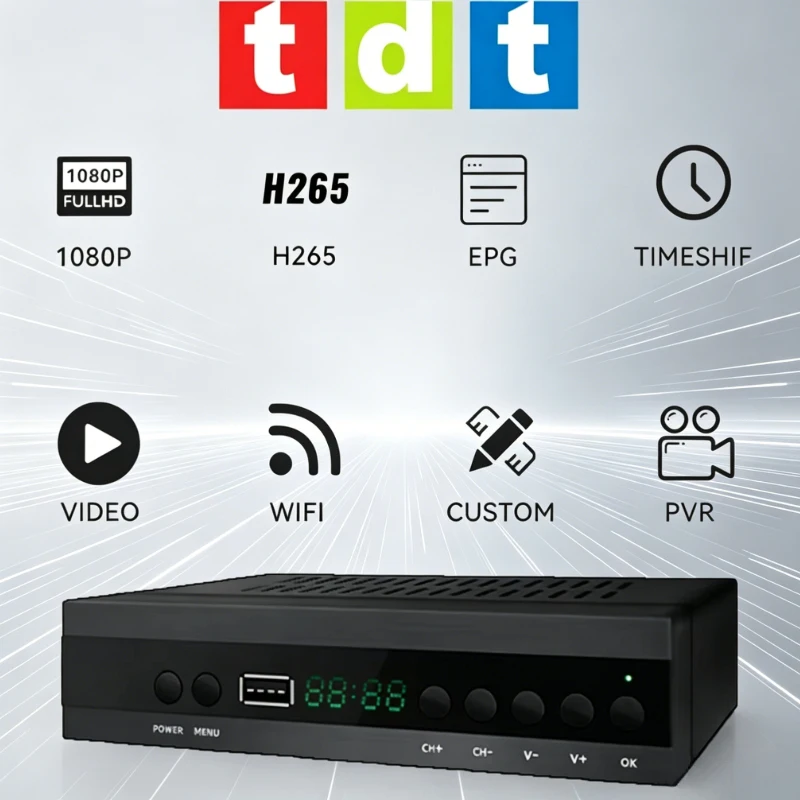 New Europe, Poland, France, DVBT2, Spain, 4K HEVCDVBT2. HD DVB-T2 FTA Set Top Box EPG USB PVR TV Tuner for HD/Old TV
New Europe, Poland, France, DVBT2, Spain, 4K HEVCDVBT2. HD DVB-T2 FTA Set Top Box EPG USB PVR TV Tuner for HD/Old TV
