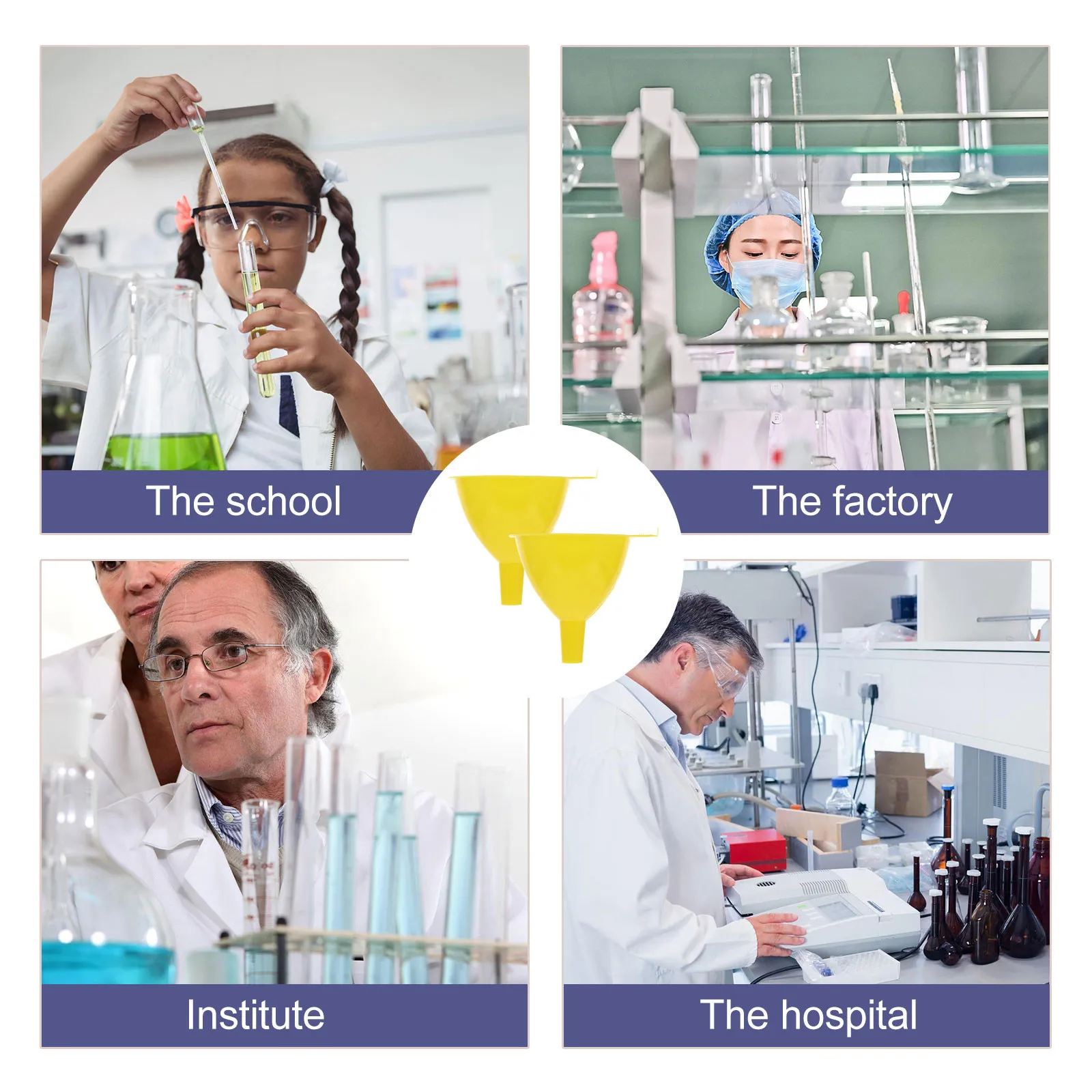 10 Pcs Funnel Large Mouth Experiment Plastic Funnels for Liquids Filling Bottles Laboratory Yellow Classroom
10 Pcs Funnel Large Mouth Experiment Plastic Funnels for Liquids Filling Bottles Laboratory Yellow Classroom