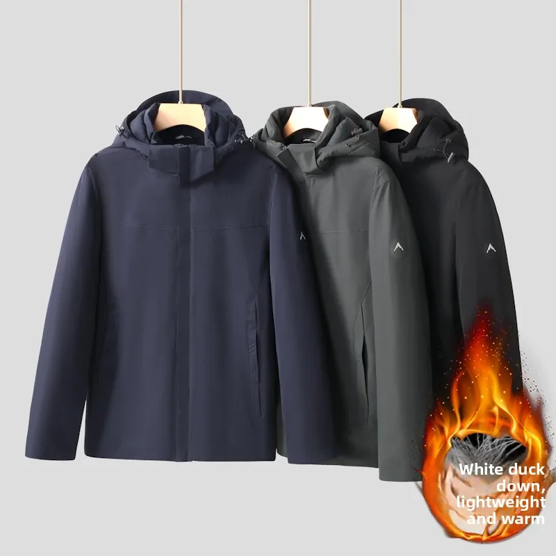 Large Size Men's down Jacket Duck Feather Warm Casual Hooded Workwear Thickened Polyester Fiber Zipper Closure Long Sleeve
Large Size Men's down Jacket Duck Feather Warm Casual Hooded Workwear Thickened Polyester Fiber Zipper Closure Long Sleeve