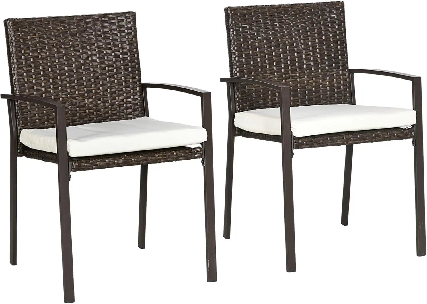 2-Piece PE Rattan Dining Chairs. Outdoor Patio. Backrest & Armrests. Cream White. For Deck, Garden.
2-Piece PE Rattan Dining Chairs. Outdoor Patio. Backrest & Armrests. Cream White. For Deck, Garden.